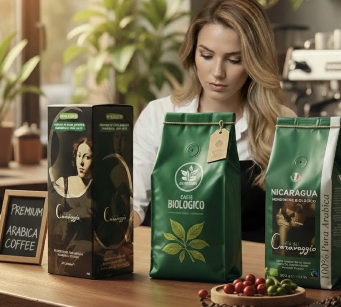Caffè del Caravaggio koffiebonen en individueel verpakte servings voor professioneel gebruik